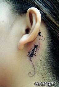 Xiao Qingxin Ear Cat Moon Tattoo Works