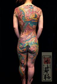 Tattoo ya Japan Huangyan imagwira ntchito yoyamikira: chithunzi chonse cha tattoo ya Phoenix chithunzithunzi