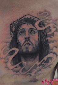 retrato no peito de Jesus tatuagens Imagem
