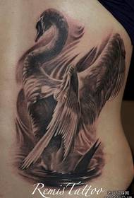 a side waist swan tattoo pattern