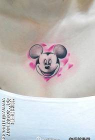 modello di tatuaggio di Topolino carino petto di bellezza