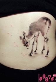 side midje hjort kinesisk maleri personlighet mote tatovering