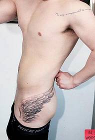 side waist wings tattoo pattern