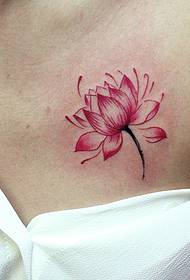 bröst lotus tatuering grön skönhet vill inte