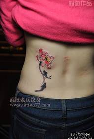 Réck Taille Lotus Karp Tattoo Muster