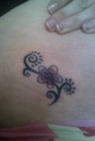 immagine del tatuaggio semplice fiore riccio sul lato della vita
