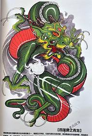 Taška na rameno rameno štyri sväté zviera tetovania rukopisu modrého draka