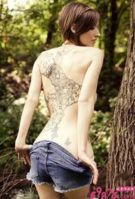 Europoje ir Amerikoje seksualus grožis Atgal mados tatuiruotė paveikslėlį