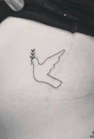 cintura lateral pequeno patrón de tatuaxe de pomba de paz