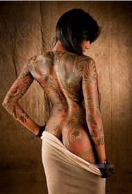 mencekik seksi kecantikan tubuh gambar tato naga Cina