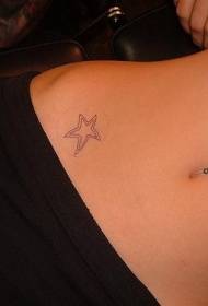 padrão de tatuagem simples estrela de cinco pontas pequena cintura