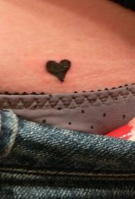 Taille schwaarz kleng Léift Tattoo Muster