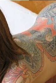 големи очи секси убавина полна голи грб тиранска шема на тетоважа слика