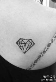 djevojke ramena linija dijamant tetovaža uzorak