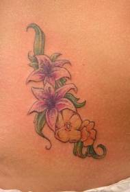 bèl plant ak modèl diferan tatoo flè