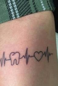modello del tatuaggio del dente modello del tatuaggio dell'occhio luminoso e luminoso