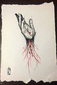 modello di tatuaggio a mano linea manoscritto