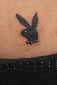 黑色的花花公子兔子标志纹身图案