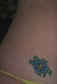patrón de tatuaje azul robot escarabajo cintura