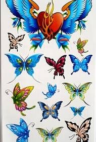 美麗的蝴蝶男孩和女孩身體全身紋身手稿圖片