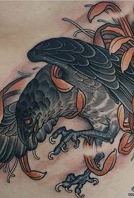 vita laterale modello di tatuaggio floreale aquila scuola europea e americana