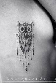 zijkant taille uil decoratie klein vers tattoo-patroon