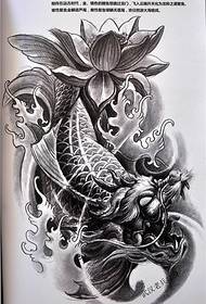 borsa gamba avvolgere manoscritto tatuaggio modello arowana