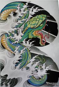 raccomandare un modello di tatuaggio tradizionale moda modello cool manoscritto tatuaggio onda mezzo serpente