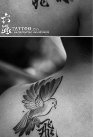 poʻohiwi neʻe o ka pigeon tattoo pattern