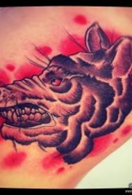sivu vyötärö Euroopan ja amerikan susi pää tatuointikuvio