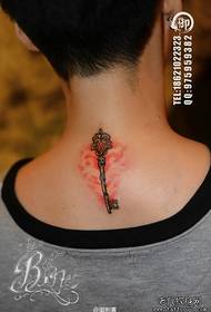 back back style small key tattoo pattern