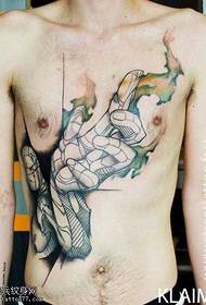bröst hand tatuering mönster