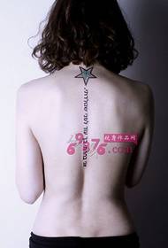 seksi güzellik geri ingilizce yıldız dövme resmi