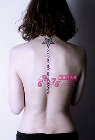 sexy runako back English nyeredzi tattoo mufananidzo