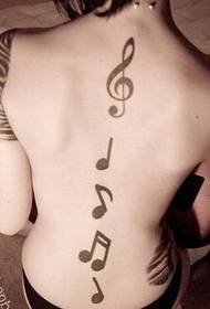 ຮູບແບບ tattoo ດົນຕີສີດໍາແລະສີຂາວ