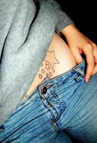 bolg baineann pictiúr réalta tattoo simplí cúig phointe