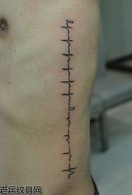 Mode alternative Seite Taille EKG Tattoo Muster