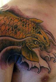 tattoo Bbs ha raccomandato che il modello del tatuaggio mezzo calamaro d'oro locale funzioni