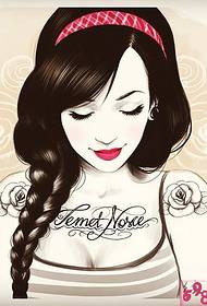 tatuaggio di personalità petto bellezza anime