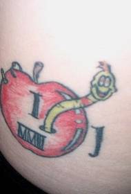 vita rossa mela rossa con motivo a tatuaggio a vite senza fine