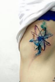 bočni struk prskana tinta geometrijski uzorak tetovaža u boji