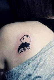 spalla ragazza Indietro carino totem tatuaggio modello panda