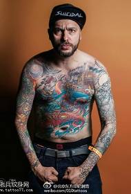 Modèle de tatouage complet pour hommes de style européen