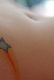 странични ребра синьо летящо малко звездно татуиране модел