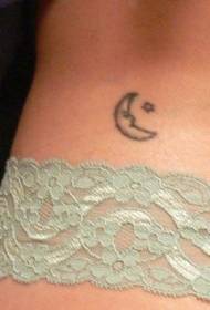 crni mjesec i zvijezda struka tetovaža uzorak