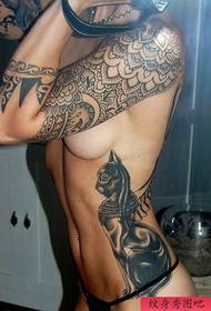 фигура за тетоважу препоручила је бочни струк тетоважа дјевојака мачка тетоважа дјелује