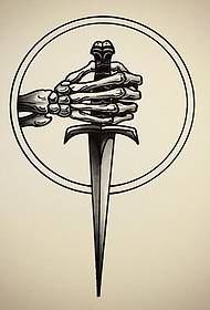 scoil geometryskullHand lámhscríbhinn phatrúin mhatánach tattoo