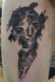 အနက်ရောင်လိုင်းအထီးပုံတူမှား tattoo ပုံစံ