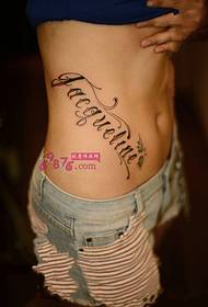 Immagine del tatuaggio moda inglese corpo in fibra di vita
