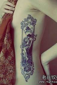 a woman's side waist tattoo pattern is shared by the tattoo show  113876 - tattoo show picture recommended side waist letter tattoo pattern